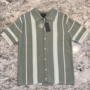 Green Striped Polo Shirt